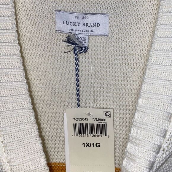 Lucky Brand Women's Multicolor Stripe Ombre Knit Sleeveless Sweater Size 1X NWT - Picture 4 of 9